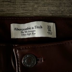 A$F vegan leather straight pants. Beautiful chocolate! Never worn only tried on.